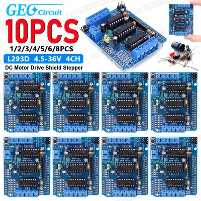 10-1PCS L293D Motor Driver Shield Module 4.5-36V 4CH Motor Driver Shield Board for Arduino Raspberry