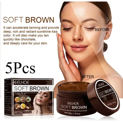 5Pcs Body Self Tanning Cream Beach Solarium Outdoor Sun Suntan Protection Fast Brown Tanner Face