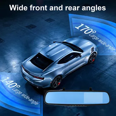 Dual Lens Automobile Data Recorder 170 Degree Wide Angle 4.3 Inch Vehicle Recorders Rear View Auto