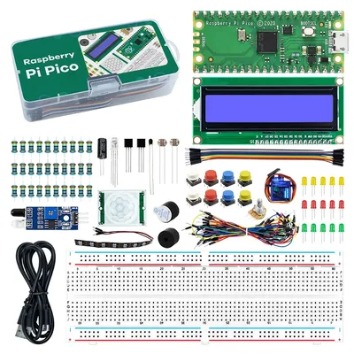 For Raspberry Pi Pico RP2040 Python Programming Beginner Kit PIR Sensor Basic Starter Kit Breadboard