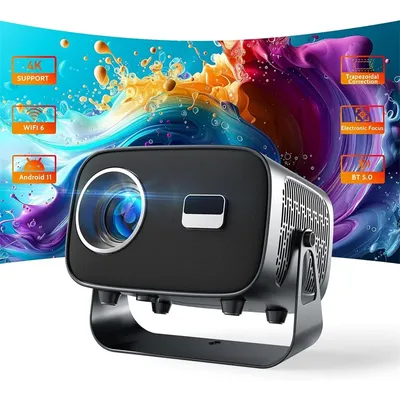 Smart HD Projector 4k High Brightness Android 11 1280*720P 390 Ansi 2.4G&5G Wifi BT5.2 H713 Home