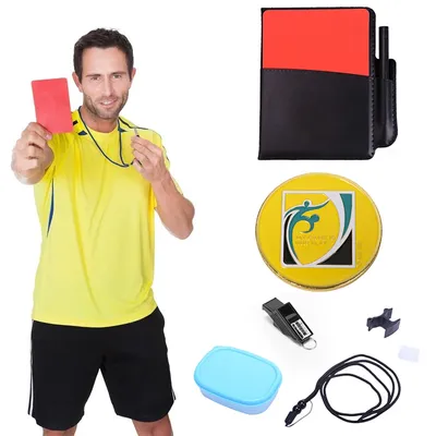 Soccer Referee Card Kit Football Referee Card Games With Referee Notebook Whistle Warning Cards For