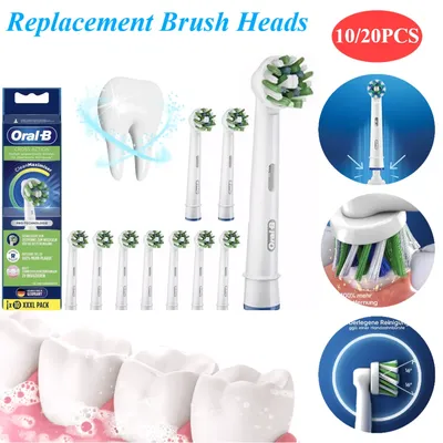 10/20 Pack Electric Toothbrush Head White Replacement Plaque Defence Toothbrush Heads for Oral-B