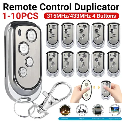 1-10PCS 433MHz Smart Copy Duplicator Remote Control 4 Button Electric Garage Door Gate Remote