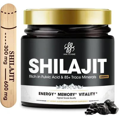 Shilajit Pure Himalayan Organic Resin - Gold Grade Shilajit Resin with Fulvic Acid & 85+ Trace Minerals Complex for Energy