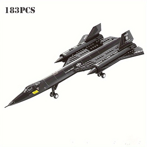 183-teiliges Militär SR-71 Black Bird Scout kleine Technologie-Bausteine pädagogisches Spleißspielzeug für Kinder Sammlung Bausteine Spielzeug Halloween Weihnachtsgeschenk Image
