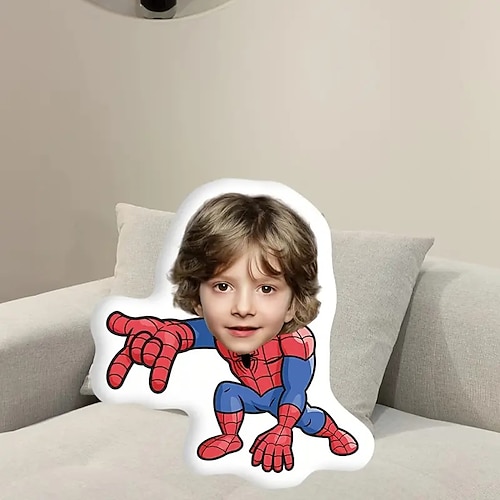 Personalisierte Geschenk-Spinnenheld-Kissen angepasster Kissenbezug mit Einlage Wohnzimmer Schlafzimmer Kinderzimmer Image