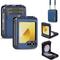 Handy Hülle Handyhüllen Für Samsung Galaxy Z Flip 7 Z Flip 6 Z Flip 5 Z Flip 4 Z Flip 3 Rückseite mit Trageriemen Kartenfach Stoßfest Retro TPU PU-Leder