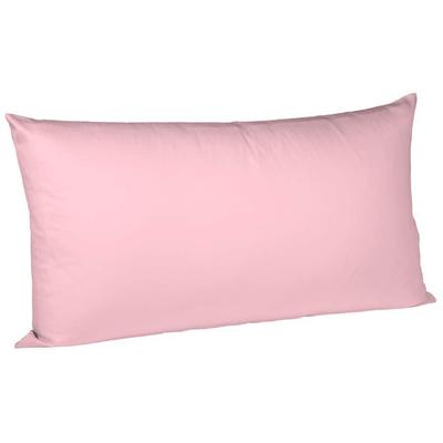 Kissenbezug FLEURESSE "Colours Mako Satin, 100% Baumwolle, mit Reißverschluss", rosa (rose), B:40cm L:80cm, Mako-Satin, Mako-Satin, Kissenbezüge, Mako Satin, glänzend, glatt, Premium Qualität Image