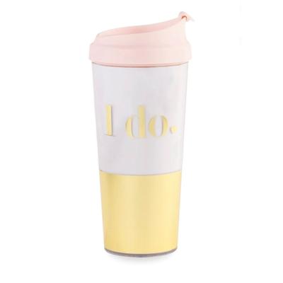 Kate Spade Dining | Kate Spade "I Do" Thermal Mug Insulated For Hot & Cold 16 Oz Nwt | Color: Gold/White | Size: Os