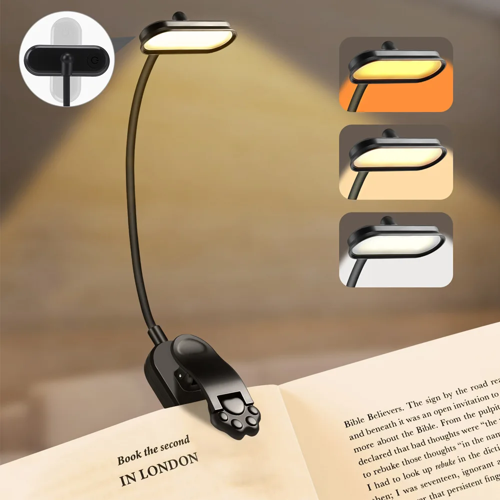 LED Clip auf Mini Buch Lampe USB Aufladbare Leselampe Buch Leselampe Tragbare Lesebuch Licht Schlafzimmer Lesen Nachtlicht