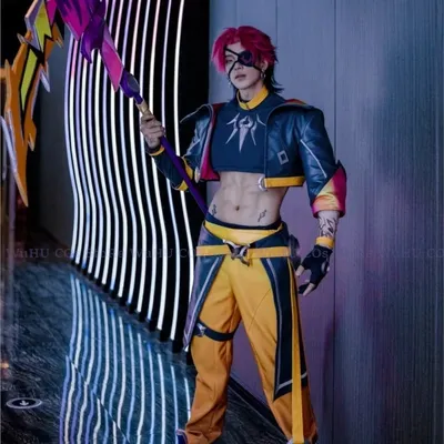 Spiel lol Herz stahl Cosplay Kayn Cosplay Kostüm Augenklappe Kayn Perücke benutzer definierte Image