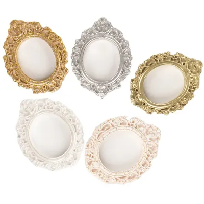 5 Pcs Miniature Photo Frame Home Decor Retro Resin Picture Frames Mini Vintage Frames Mini Resin Photo Frame Mini Picture Frame