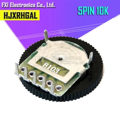 5 stücke Doppelgang-Tuning potentiometer b103 10k 5pin 16*2mm Zifferblatt potentiometer Image
