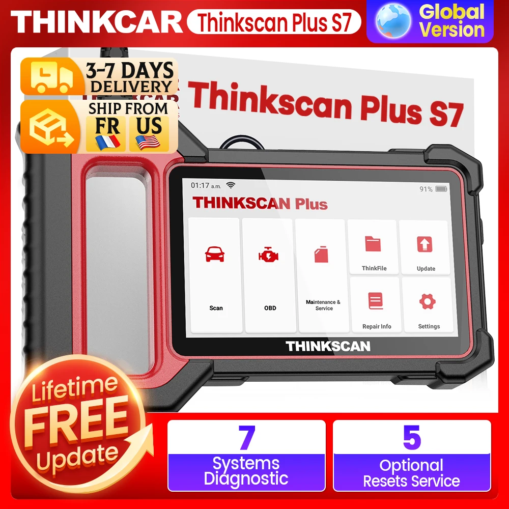THINKCAR Thinkscan Plus S7 S6 S4 Obd2-Scanner, Autodiagnosetools, Automotivo-Scanner, Autodiagnosetool, Codeleser, 28 Resets Image