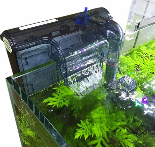 Aquarium Submersibl 3-in-1 Externe Hänge Aquarium Power Filter HALLO-330 Wasserfall Externe Aquarium Luft pumpe Oberfläche Skimmer Image