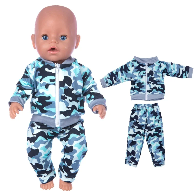 43 cm Baby Puppe Kleidung Camouflage Mantel 18 Zoll Puppe Jacke Kinder Geschenk Spielzeug Outfit Image