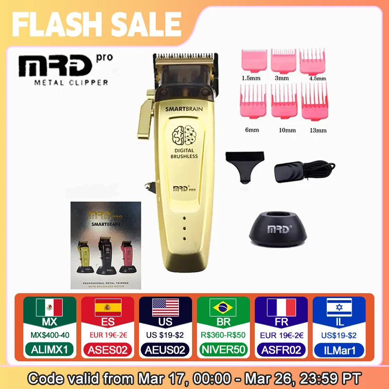 HC-90-4 MRD Smart Brain Hair Clipper Herren Professioneller Vollmetall-Lift-Höhen-Drehmoment Digitaler bürstenloser Motor Akku-Trimmer Image