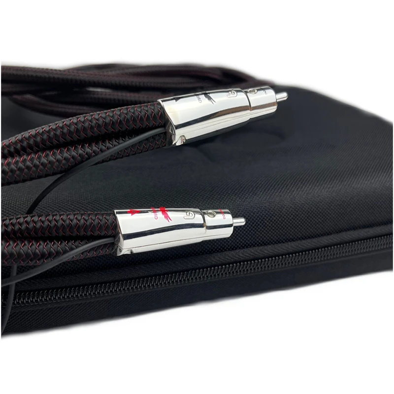 Paar Hi-End FireBird RCA-Kabel, massives PSS-HiFi-Audioverstärker-Signalleitung aus reinem Silber mit Rauschunterdrückungssystem