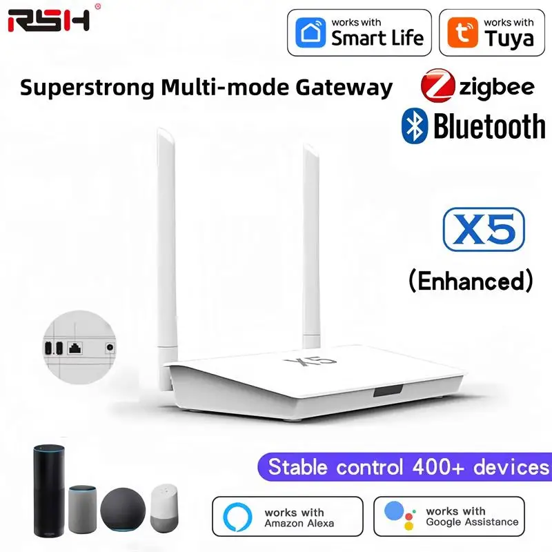 RSH Smart Life Zigbee 3.0 / Bluetooth 5.0 2-in-1-Gateway-Hub X5 mit einem Zugang zu über 400 Geräten können über Böden funktionieren Image