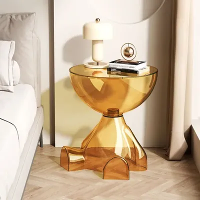 Transparent ornaments bear coffee table sofa living room bedside table storage rack bedside small net red coffee table