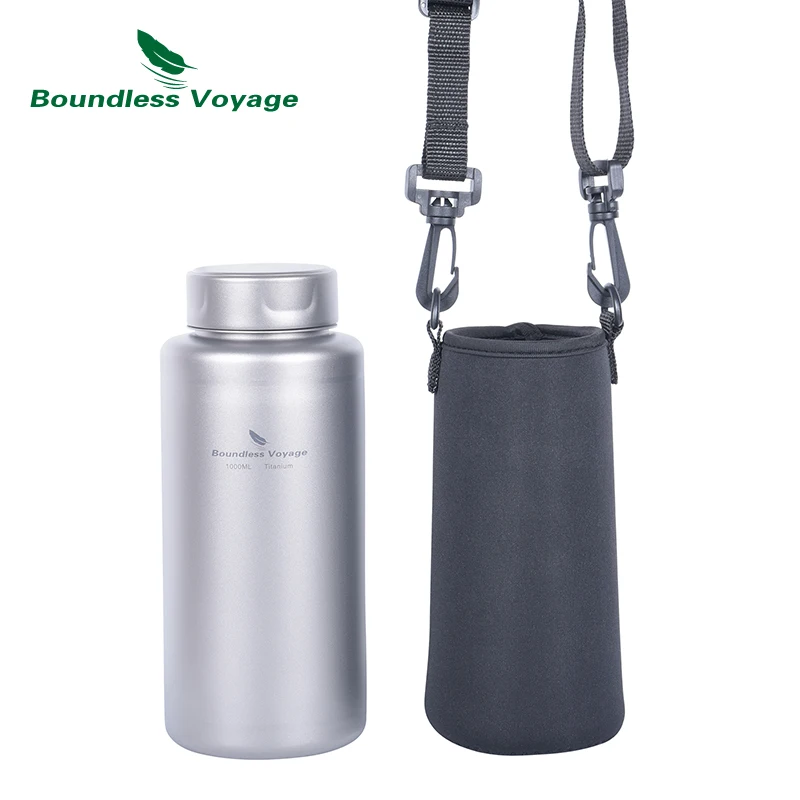Boundless Voyage 1l/33,8 Unzen Titan flasche ein schicht ige Sport wasser flasche auslaufs ic heres Trink geschirr Outdoor-Kochgeschirr für Camping Image
