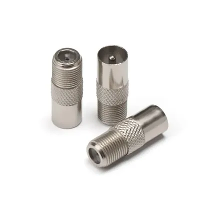 10Pcs F Female To TV Male Coaxial Connector Antenna Converter RF TV Aerial Male Adapter High Quality Satellite Coax Connector