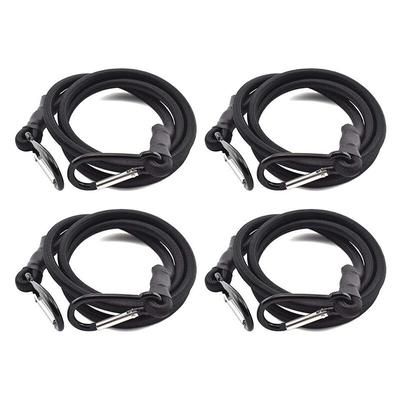 Bungee-Seile, elastisches Bungee-Seil, elastische Bungee-Seile mit Haken, 4 Stück, schwarz, Image
