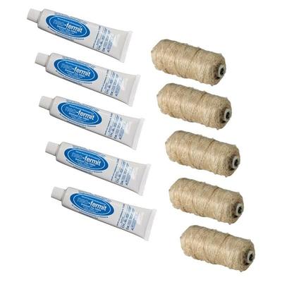 Fermit - Aktionspaket 5x Neo Dichtmittel je 90g mit 5x Hanfrollen je 80g Image