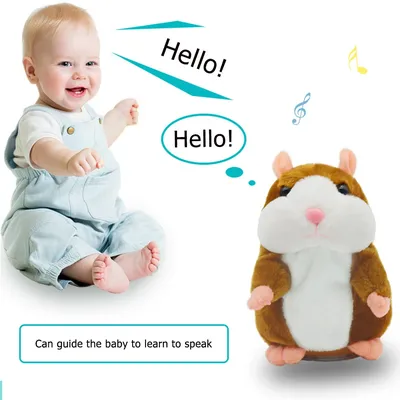 15cm Cute Walking Talking Hamster Plush Animal Doll Funny Sound Record Repeat Voice Changing