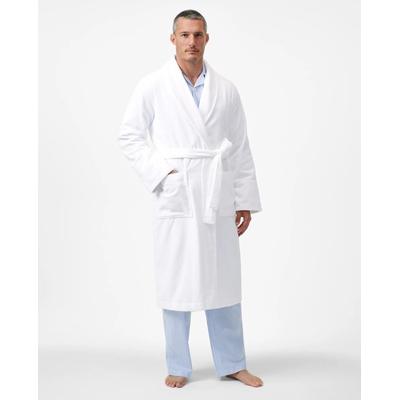 Brooks Brothers Men's Terry Cloth Bathrobe | White | Size S/M