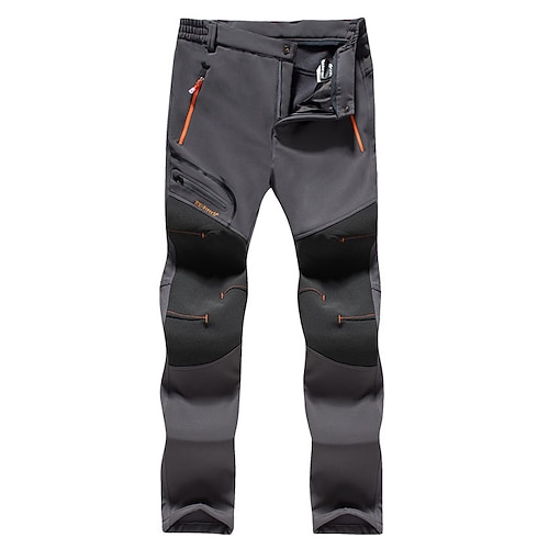Herren Wanderhosen Fleecegefütterte Hosen Wintermantel Softshellhosen Winter Herbst Außen Thermowarm Fleece-Futter Winddicht Regenfest Hosen Unterteile Elastischer Bund Schwarz Armeegrün Softshell Image