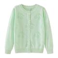XFYSSS Casual Fashion Girls Cute Solid Color Thin Cut Breathable Long Sleeved Single Buckle Cardigan Coat Girl Knitting Cotton Coat