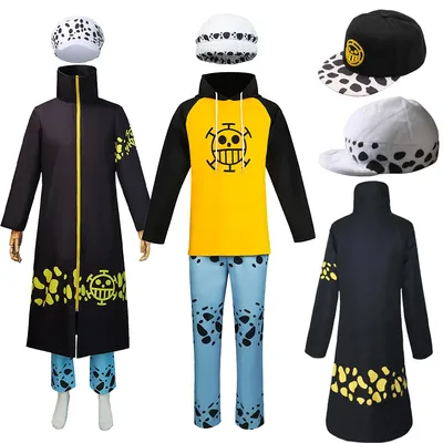 Trafalgar Law Cosplay Hoodie Hosen Hut Kostüm Anime One Cos Stück Fantasia Luffy Outfits Halloween Verkleidung Anzug für Erwachsene Männer Image