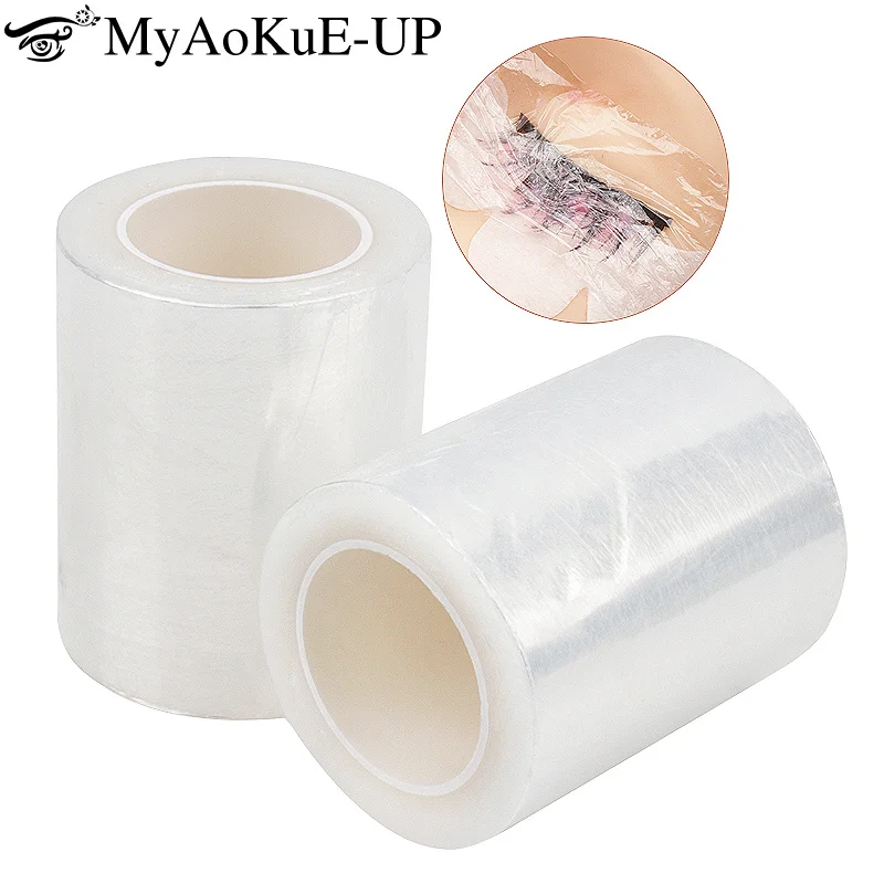 200 m/Rolle Klar Make-Up Film Lip Augenbraue Tattoo Wrap Abdeckung Wimpern Verlängerung Kleber Entferner Lash Dauerwelle Hebe Film microblade Werkzeug Image