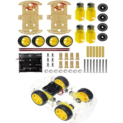 4WD 2-lagiges Smart Robot Car Chassis Kit mit Speed Encoder Batterie box für Kinder Teenager DIY Smart Robot Car Chassis Kit