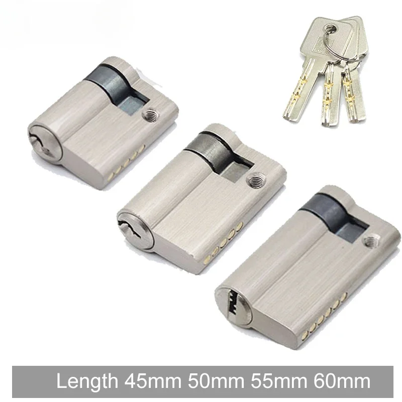 45 mm, 50 mm, 55 mm, 60 mm, unsichtbarer Türschlosskern, Glastürschloss, einseitiger Zylinder mit Knopf für feuerfest Image