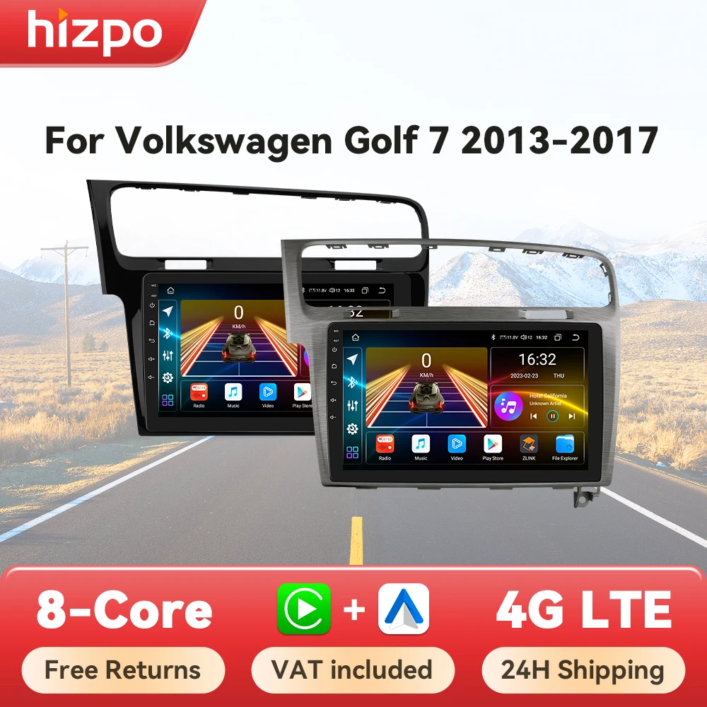 Hizpo systèmes intelligents de voiture intelligente pour VW Golf 7 2013-2017 lecteur multimédia GPS 2din Autoradio CarPlay Android Auto 2din Radio