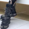 Rock Punk Ankle Boot Gürtel Schnallen Mode Neuheit Sexy Echtes Leder Seite Reißverschlüsse Metall Runde Kappe Chunky Heels Frauen Schuhe Neue