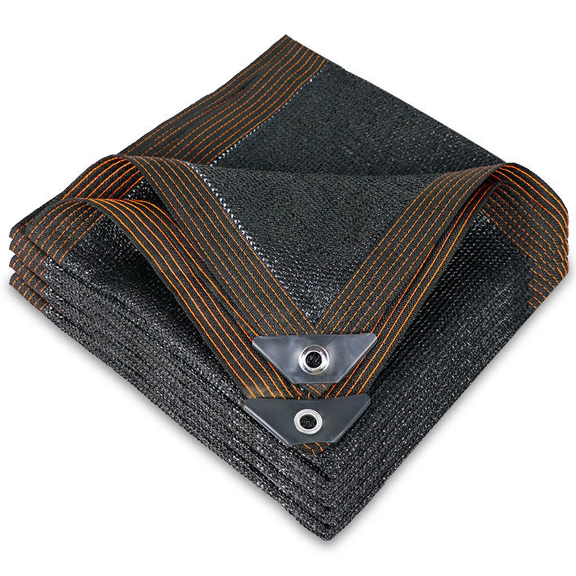 12PIN Schwarz Sonnenschutz Net Schattierung 70 ~ 80% Pflanze Gewächshaus Abdeckung Mesh Zaun Privatsphäre Bildschirm Garten Sonnenschuppen im Freien Anti-UV Image