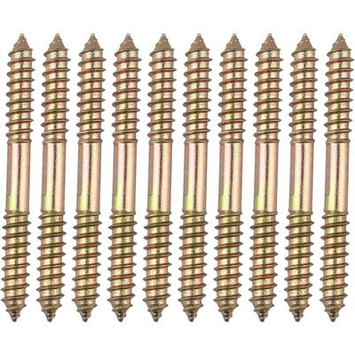 10 Dübel-Möbelbefestigungsschrauben – M8 x 80 mm Doppelkopf – Holz auf Holz Image