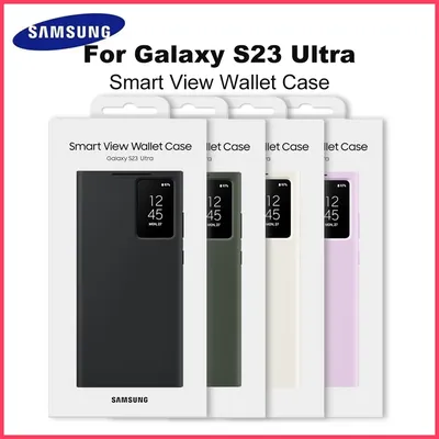 Original Smart View Wallet Smartphone Case For Samsung Galaxy S23 Ultra Smart Clear View Flip Cover EF-ZS918