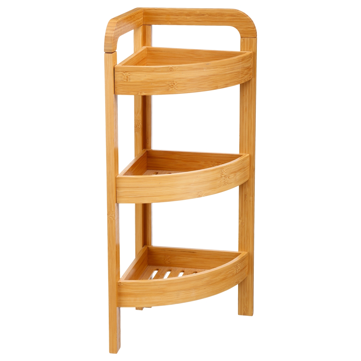 WellHome Exclusive S Bambus-Eckregal 3 Ebenen 23x23x61 cm Image