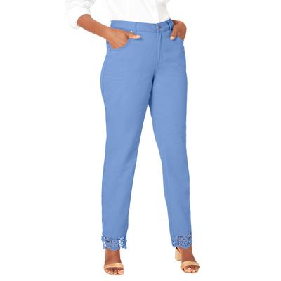 Plus Size Women's Lace Trim Classic Denim Jean by Jessica London in French Blue (Size 28 W)