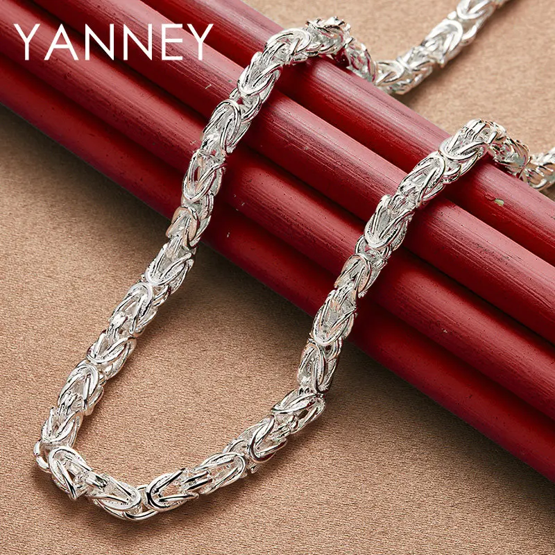 Neue 925 Sterling Silber 20 Zoll feine Kette Männer Halskette für Frauen Mode Hip Hop Charme Geschenk Hochzeit Schmuck Accessoires