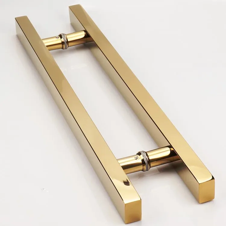 Helles Gold helles Roségold verdickter Edelstahl Türgriff Glastür griff Push-Pull-Griff Vierkant rohr (XYLS-011)