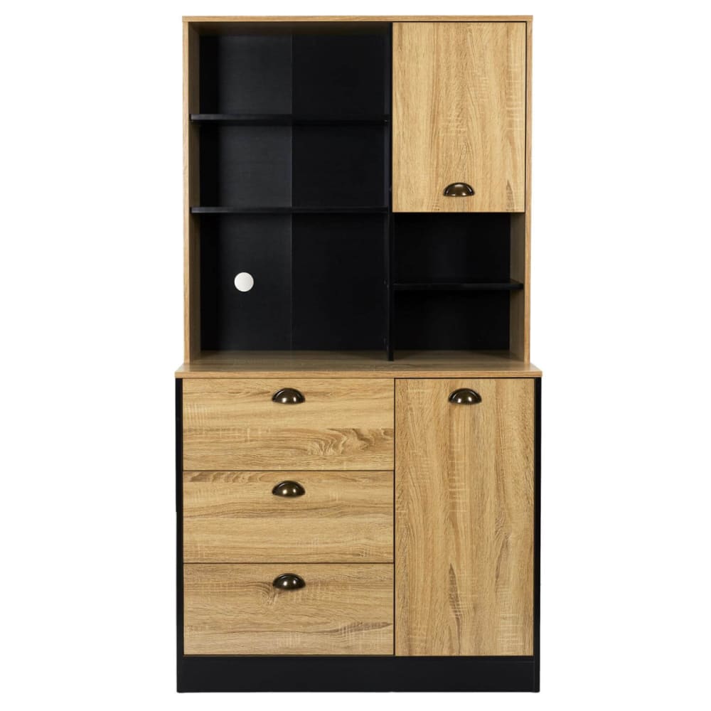 Buffet vaisselier multi-rangement aspect bois