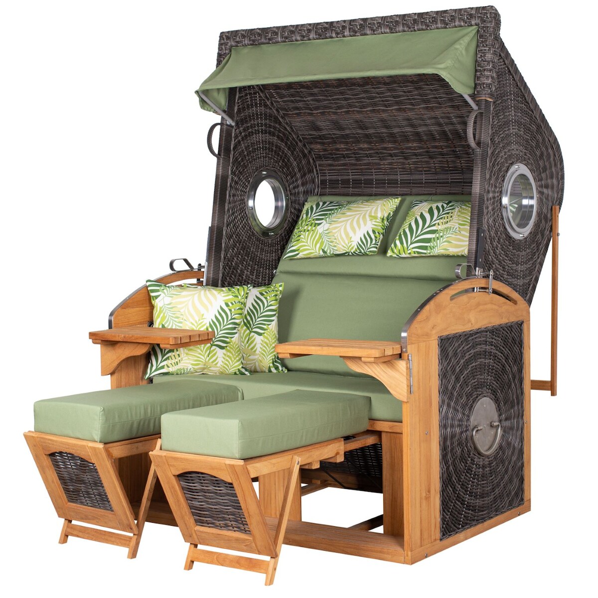 dekoVries GmbH Strandkorb deVries PURE® Sailor XL - PE stone grey - Dessin 242 - inkl. Schutzhülle Image