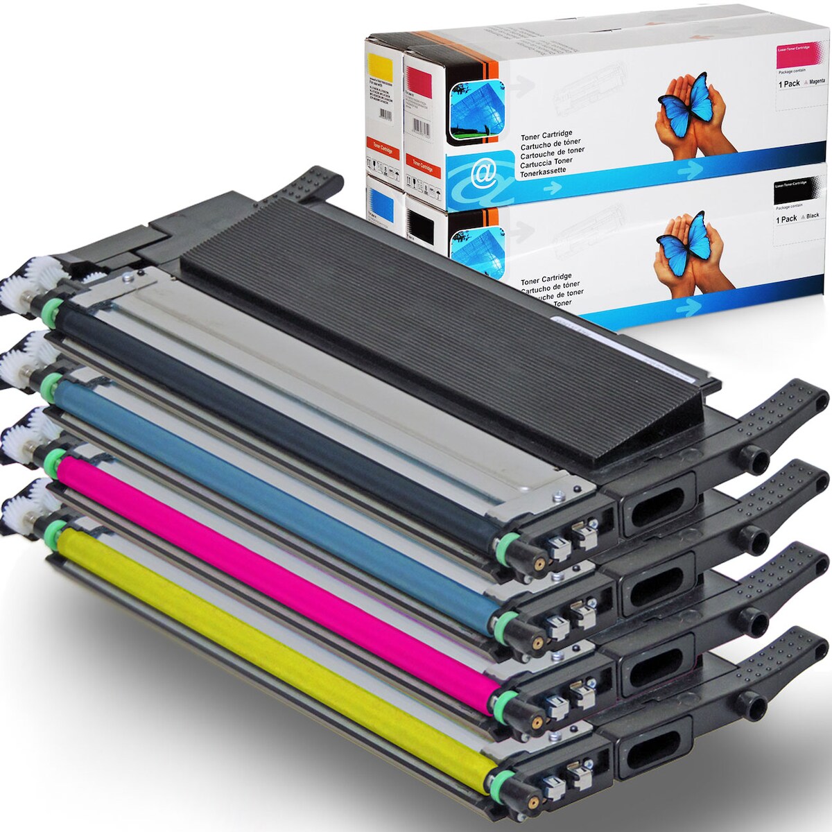 D&C Toner-Set für Samsung CLP-360N - 4 Farben (Schwarz, Cyan, Magenta, Gelb) Image