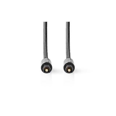 Nedis Optisches Audiokabel - Toslink Stecker - Toslink Stecker - 5.00 m - Rund - Geflochten - Gun Metal Grau - Verpackung mit Sichtfenster Image
